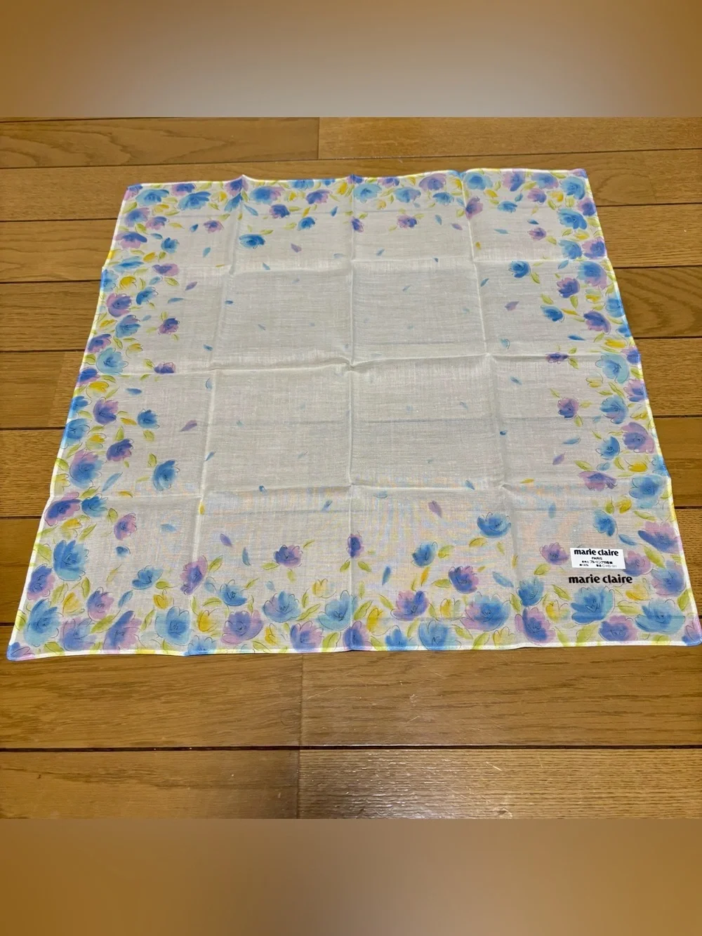 Marie Claire Floral Cotton Multicolor Handkerchief/Bandana/Scarf size 44cm 17.5”